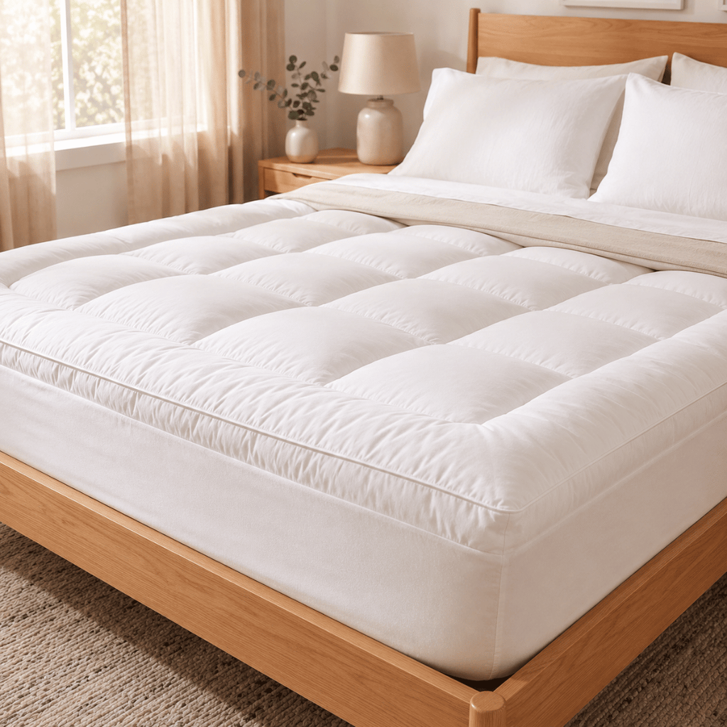Quilted Mattress Topper Thick Breathable Cushioning & Fluffy Soft