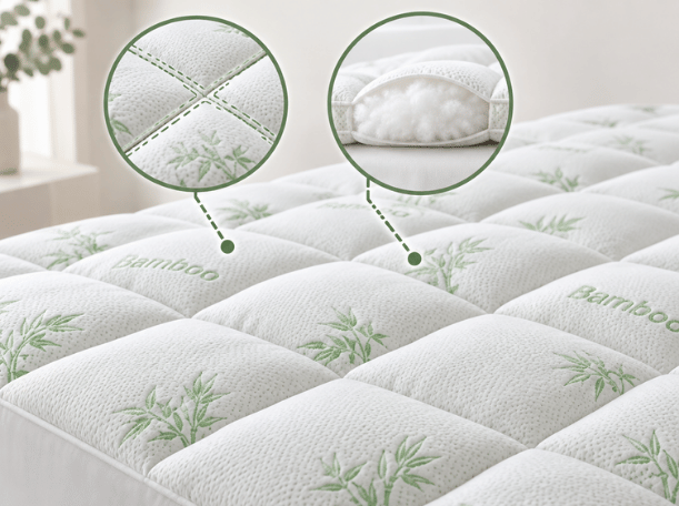 Quilted, chamber stitching keeps the fill in place