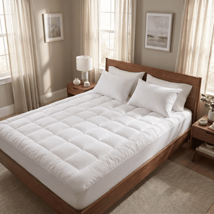 Extra Thick Quilted Mattress Topper – Breathable Fitted Mattress Pad