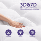 Extra Thick Quilted Mattress Topper – Breathable Fitted Mattress Pad