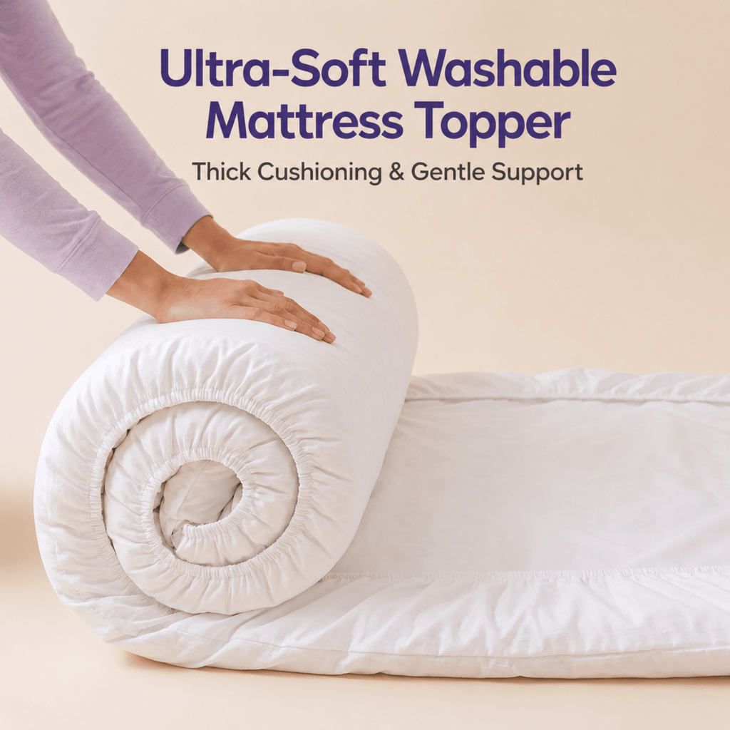 Extra Thick Quilted Mattress Topper – Breathable Fitted Mattress Pad