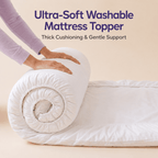 Extra Thick Quilted Mattress Topper – Breathable Fitted Mattress Pad